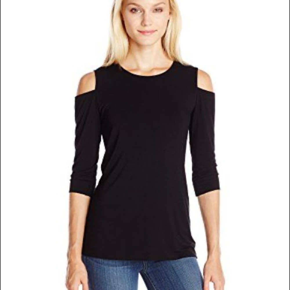 Bailey44 Cold Shoulder Black Top
